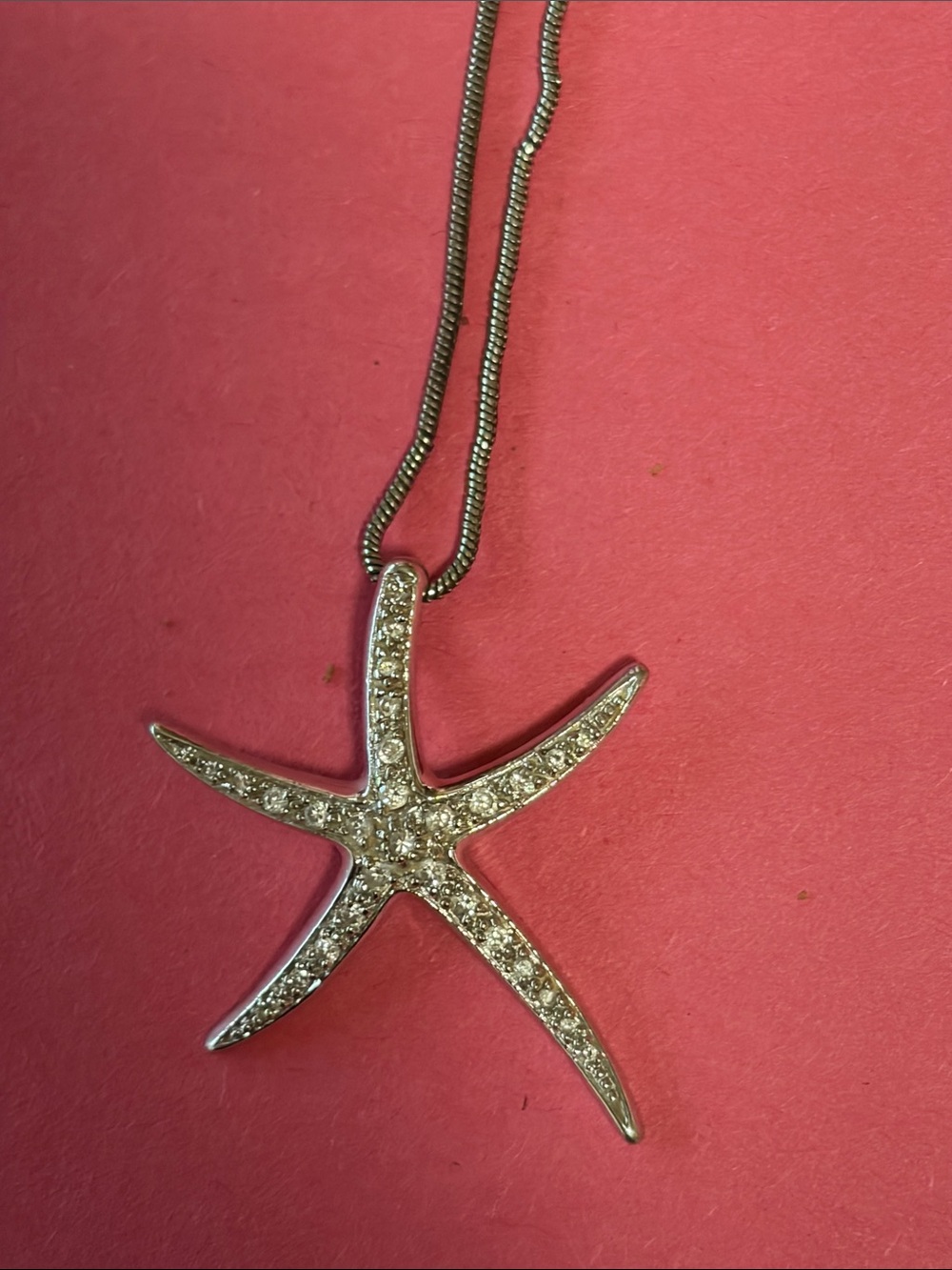 Sterling Silver Starfish Pendant Necklace - Silver
